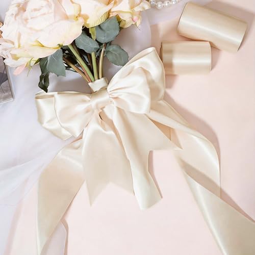 Nude Satin Ribbon 4 Inch x 10 Yards Double Faced