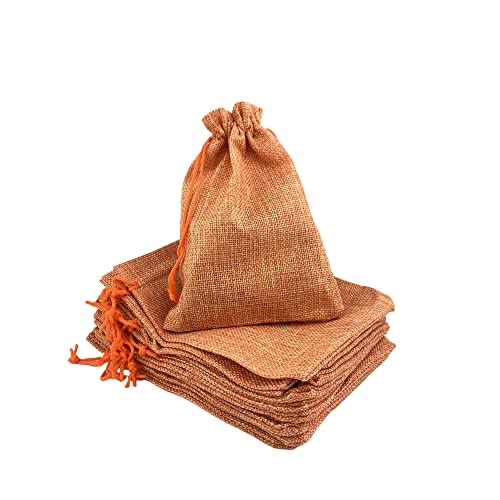 Pack of 25 Burlap Gift Bags with Drawstring Linen Jewelry Pouches Wedding Hessian Jute Bags for Birthday Jewelry and Treat Pouches Party Wedding Favors Gift Art