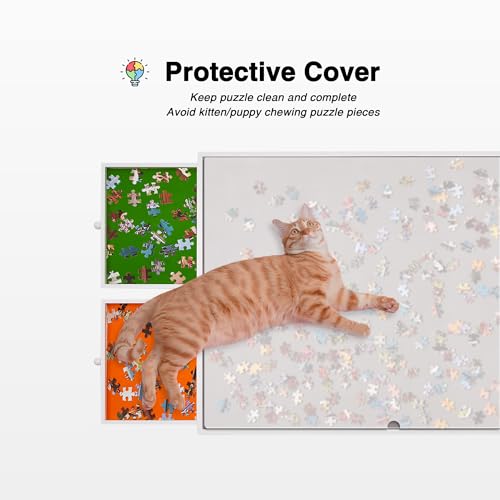 1000 Piece Jigsaw Puzzle Board Table with Drawers and Cover (1000 Count)
