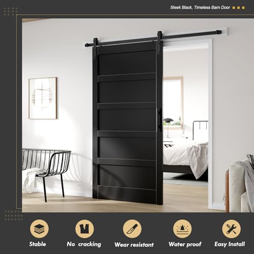 42x84 Barn Door Black with 7FT Hardware Kit Included
