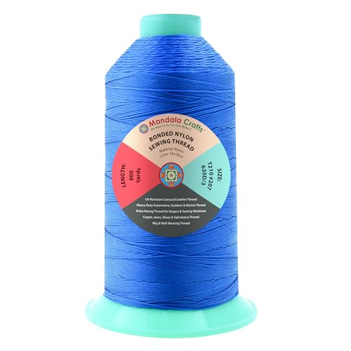 Size 207 630D T210 Sky Blue Bonded Nylon Thread