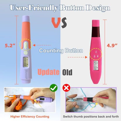 18 Size Digital Counting & Lighted Crochet Hooks Set 2.0mm (18 Count)