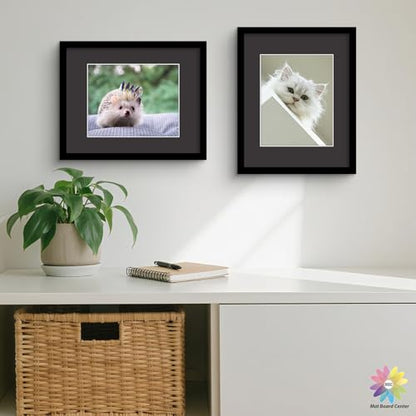 Mat Board Center 25 Pack 11x14 Picture Mat for 8x10 Photo Black