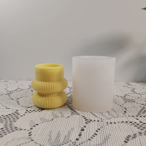 Barrel Striped Candle Silicone Mold Geometric Pillar Candle Soap Mold Fondant Chocolate Cake Baking Mould Plaster Clay Resin Epoxy Mold