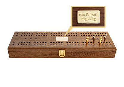 Alex Cramer Le Club Luxury Domino Set with Handcrafted Walnut Case and Cribbage