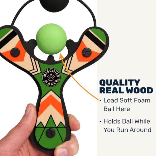Mischief Maker® Wooden Slingshot for Kids with Soft Foam Balls (4 Count)