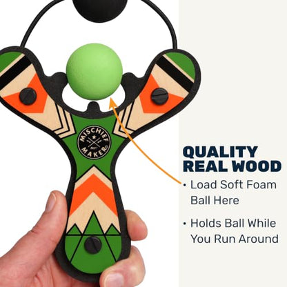 Mischief Maker® Wooden Slingshot for Kids with Soft Foam Balls (4 Count)