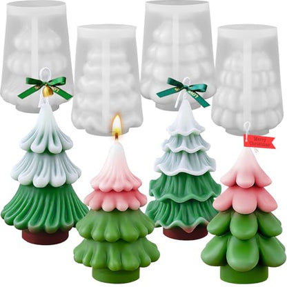 Christmas Tree Candle Molds (4 Count)