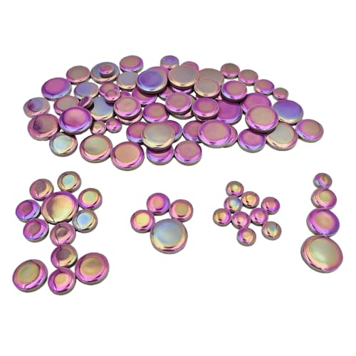 200g Iridescent Round Mosaic Tiles for Crafts Bulk