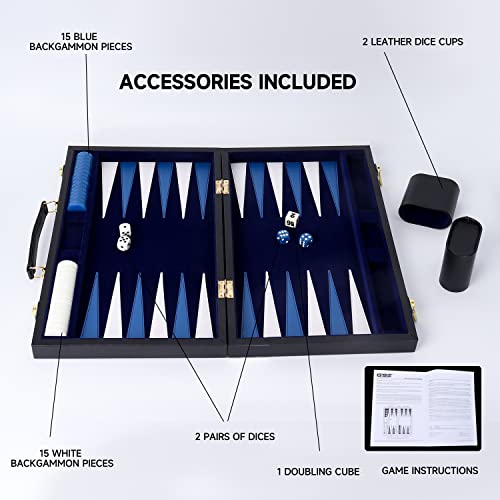 GSE Premium Leather Backgammon Board Game Set