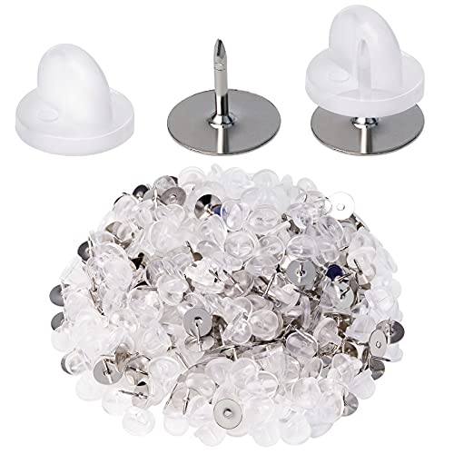 400pcs PVC Rubber Pin Backs Heliltd Butterfly Clutch Pins Tie Tacks Blank Pins for Uniform Badges Backing Holder Clasp Lapel Pin Enamel Pins
