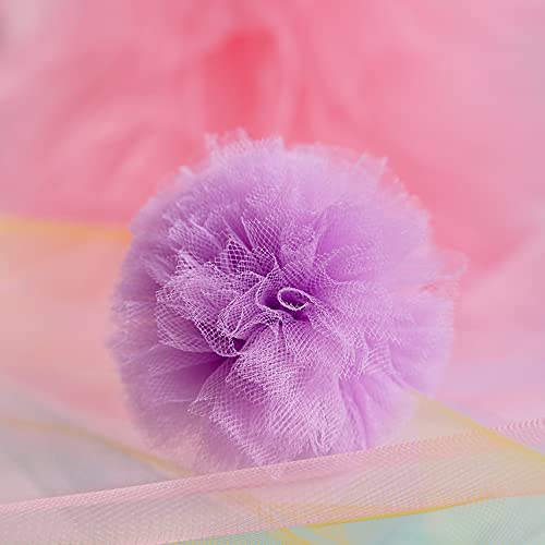 Pastel Tulle Ribbon 6 Rolls Tulle Fabric Spool Ribbon (450 Foot)