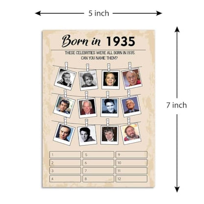 1930s themed Birthday Party Game Cards (31 Count)