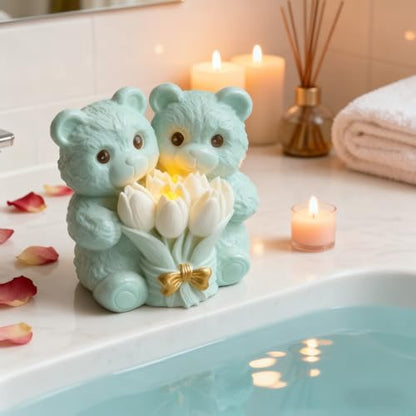 1 PCS Teddy Bear Tulip Silicone Candle Molds
