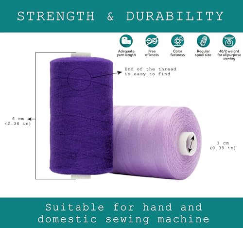 Sewing Thread in Purple Color Tones (18000 Foot)