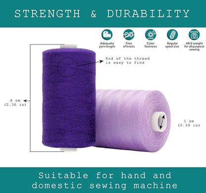 Sewing Thread in Purple Color Tones (18000 Foot)