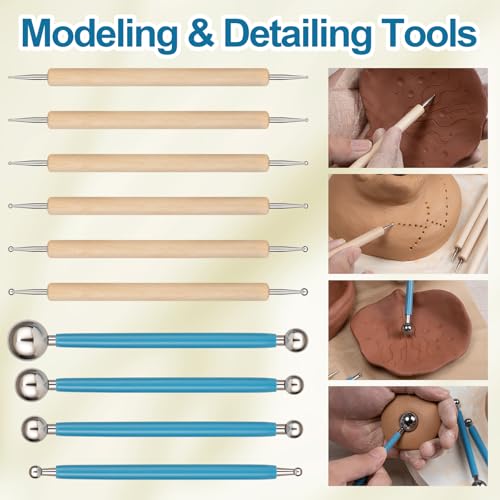 10Pcs Double Ended Stainless Steel Dotting Tools with Multiple Size