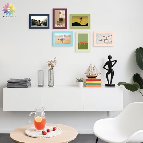 Mat Board Center 25 Pack 5x7 Picture Mat for 4x6 Photo Mixed Color