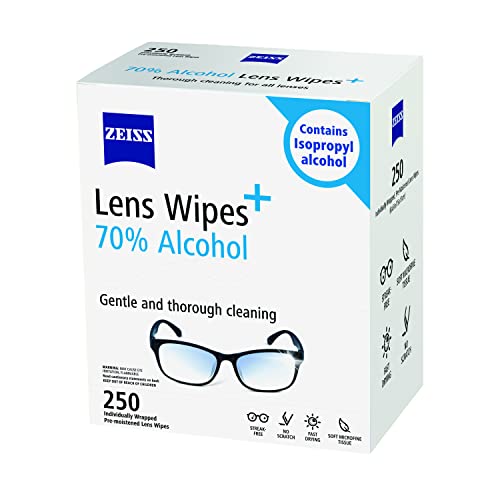 Pre Moistened Lens Cleaning Wipes with 70% Alcohol (250 Count)