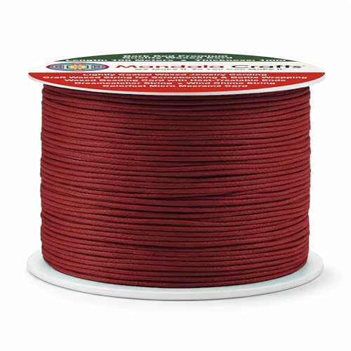 1mm Dark Red Waxed Cord (327 Foot)