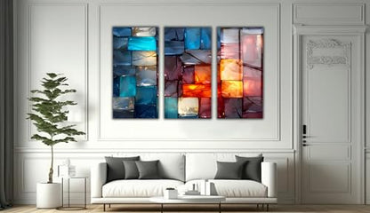 Magical Light Play and Stunning Colors Printed Tempered Glass Wall Art Painting for Living Room