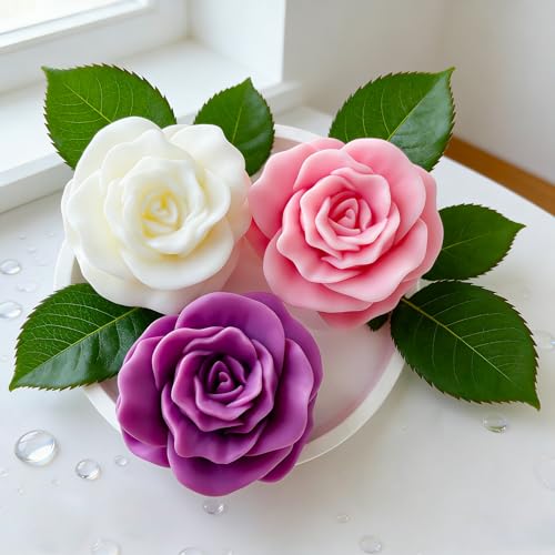 Petal Flower Rose Peony Tulip Cylinder Candle & Resin Mold