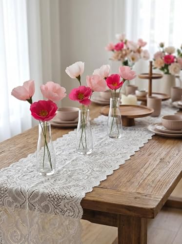 Pink Crepe Paper Poppy Bouquet Making Kit 24 pcs DIY Craft Set for Home Decor & Events Complete Craft Materials for Floral Art (194 Count)