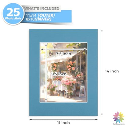 Mat Board Center 25 Pack 11x14 Picture Mat for 8x10 Photo Mixed Color