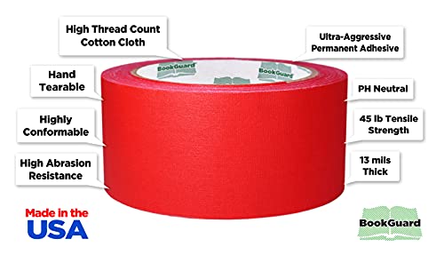 2 Inch Red Book Repair Cloth Tape 15 Yard Roll