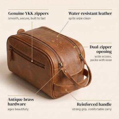 Leather Toiletry Bag for Men