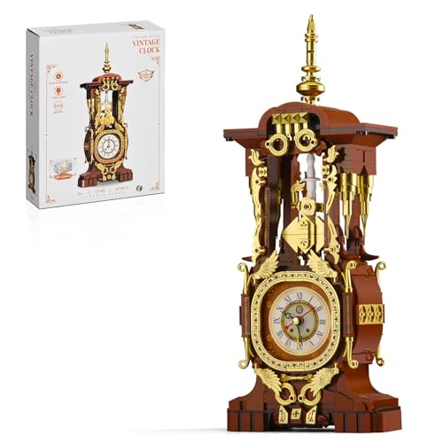 Retro Clock Building Set for Adults (879 Count)