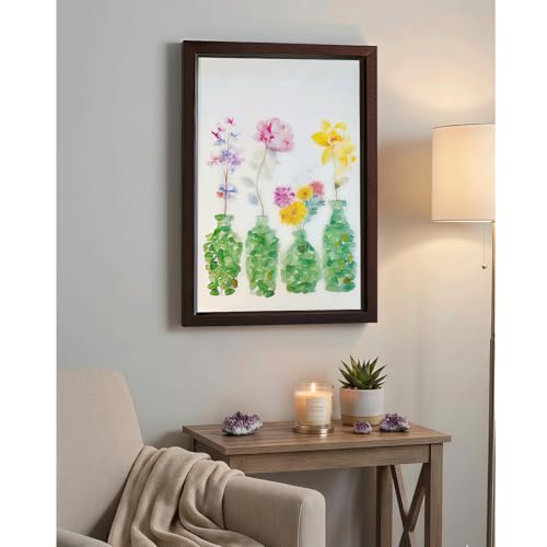 DIY Natural Crystal Mosaic Art Kit with Frame Gemstone Flower Vase Decor