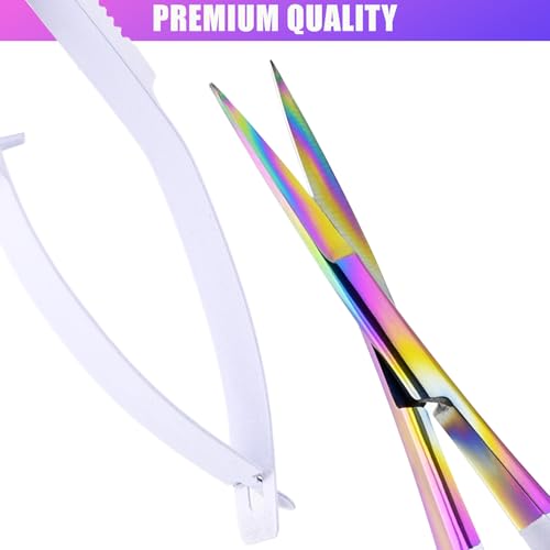 Cross Edge Spring Scissors 5 Inch straight Stainless