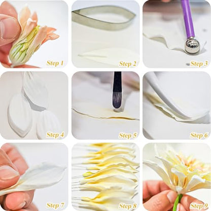 6pcs set Dahlia Sugar Flower Cutter Set Fondant Cake Sugarcraft Decorating Tools