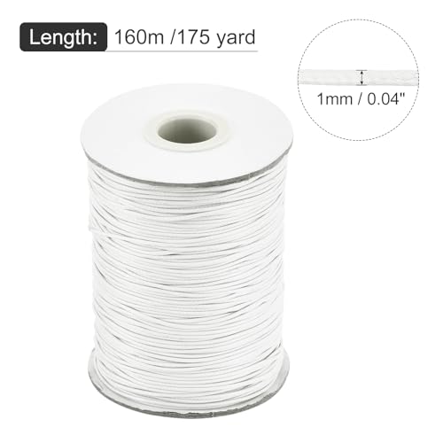 Waxed Cord 1mm Waxed Polyester Cord 175 Yard Wax String for Bracelet Making