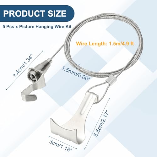 5Pcs Picture Hanging Wire Kit (5 Count)