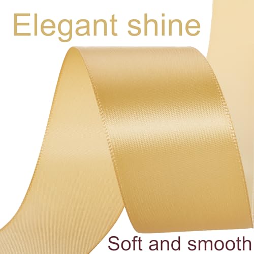 1-1/2 Inch Gold Ribbon 50Yards – Perfect for Gift Wrapping