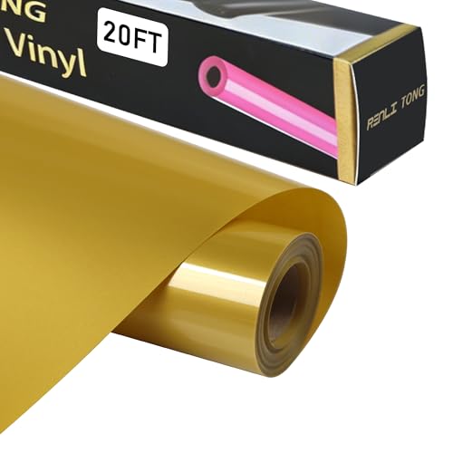RENLITONG Dark Yellow Iron on Vinyl 12Inch by 20ft Roll Heat Transfer Vinyl for T