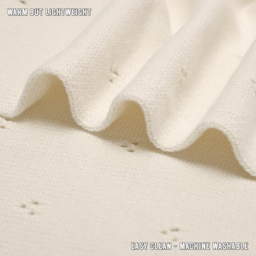 100% Luxury Organic Cotton Pointelle Knit Baby Blanket