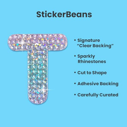 Sparkly Rhinestone Alphabet Letter Sticker T