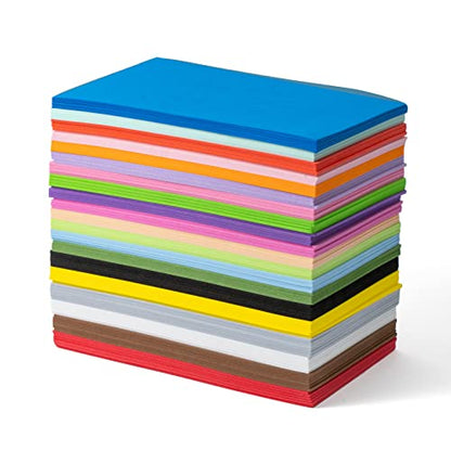 8.5x5.5inch Colorful Foam Sheets Crafts 20 Assorted Colors 92 Pack 2mm Thick EVA Foam Sheet for School Project Supply Scrapbooking DIY Cosplay Handcraft (92 Count)