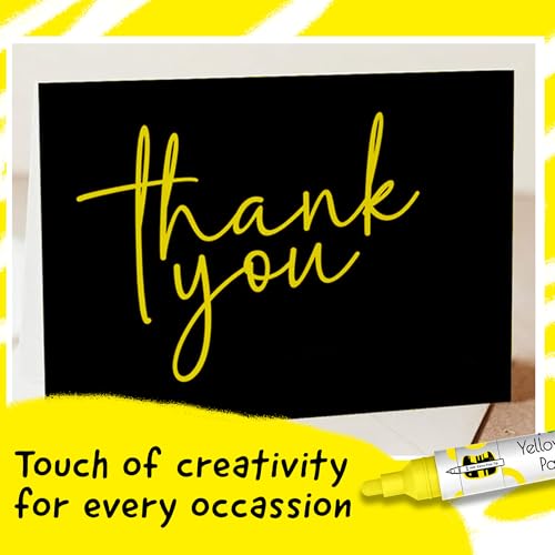 4 Dual Tip Yellow Paint Marker Pen
