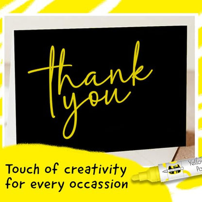 4 Dual Tip Yellow Paint Marker Pen