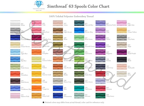 63 Colors Compatible with Brother Polyester Embroidery Machine Thread + 20 Thread Holder Kit