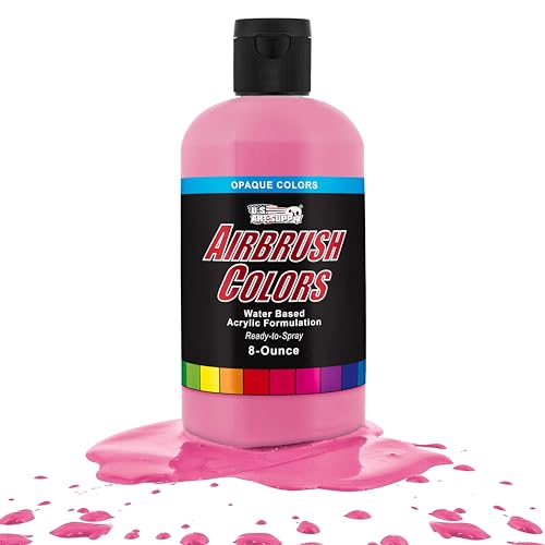 Opaque Pure Pink Acrylic Airbrush Paint 8oz (8 Ounce)
