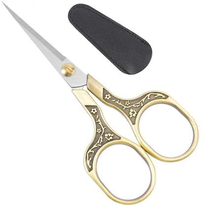 Needlepoint Scissors with Leather Sheath