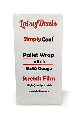 4 Pack Stretch Wrap 18 Inch 80 Gauge Shrink Wrap (1100 Sq Ft)