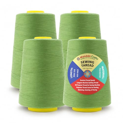 40S 2 Sage Green Polyester 4 Pack of Serger Threads Cones (24000 Foot)