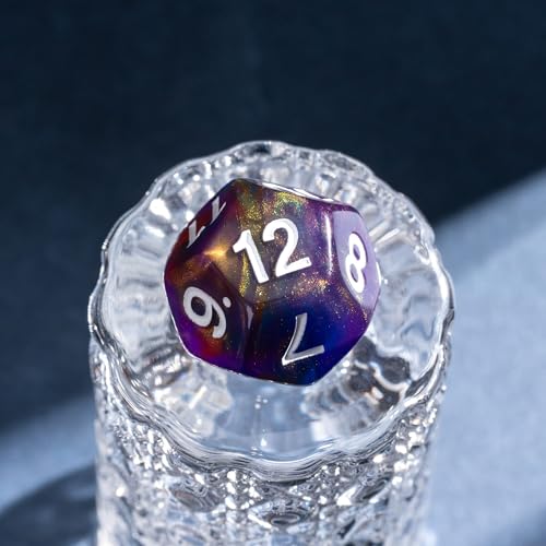 7 Die DND Dice Set Polyhedral Dice Set with a Leather Dice Bag (7 Count)
