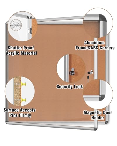 38"x38" Enclosed Bulletin Board (50 Count)